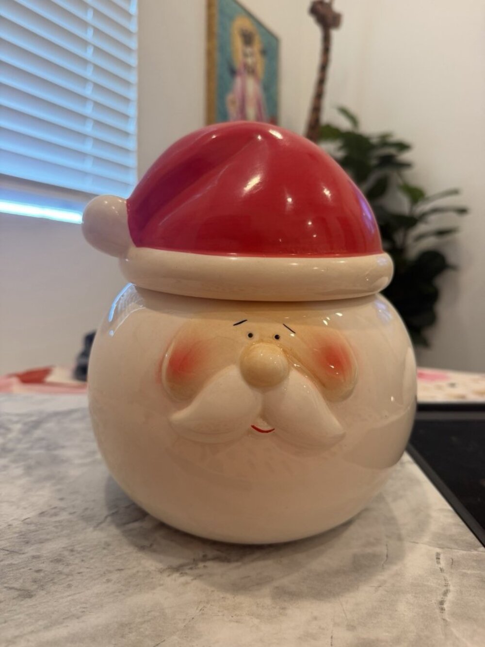 World Market Ceramic Santa Face Cookie Jar